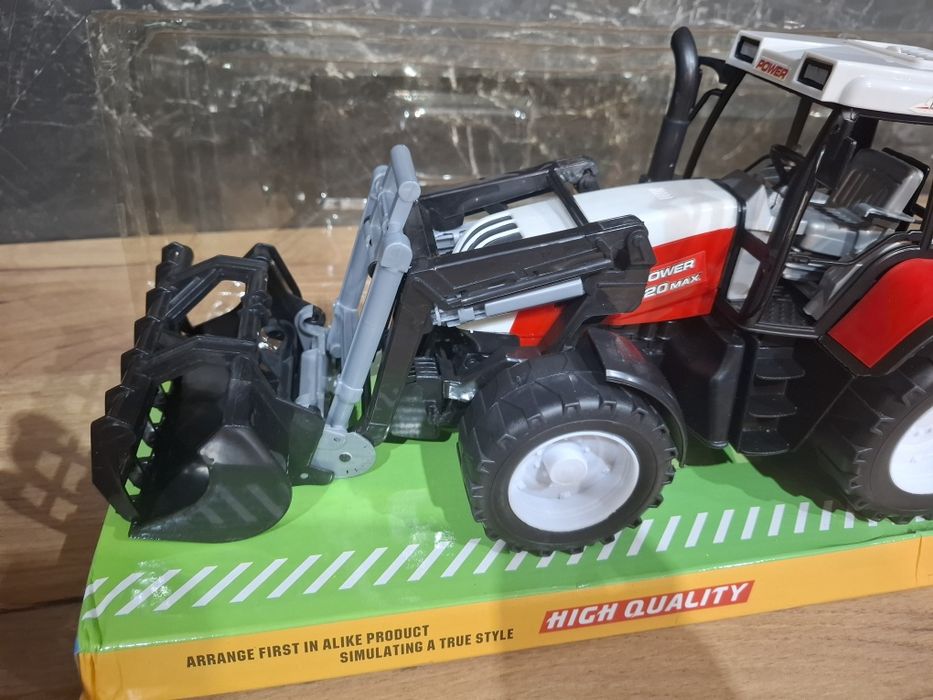 Traktor z Dwoma Przyczepami i Pługiem - Duży Zestaw Farma ROLNIK