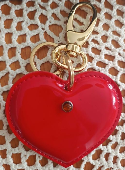 Brelok Batycki skóra + bursztyn