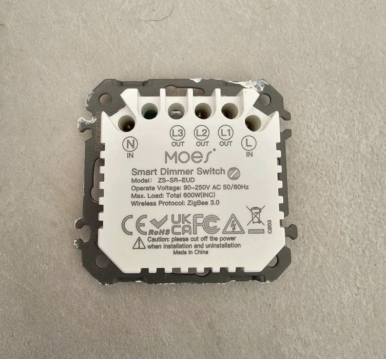 MOES Interruptor inteligente Dimmer de 2 canais - Série Star Ring - Zigbee