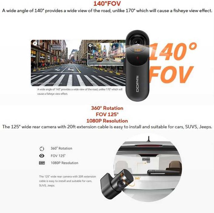 Відеореєстратор DDPAI Dash Cam mola N3 pro + задня кам, GPS версія