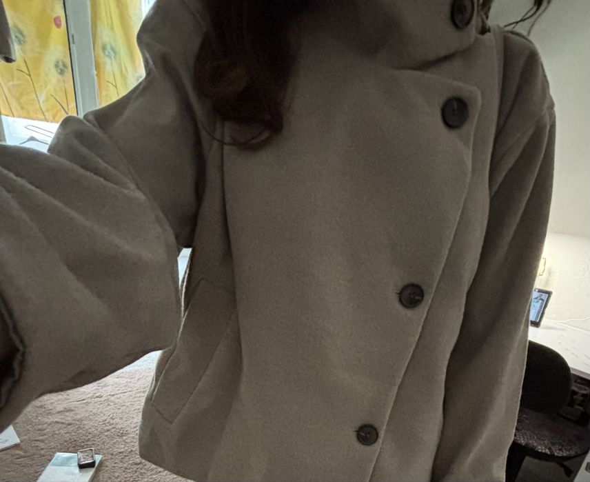 Укорочене пальто, peacoat. Колір хакі