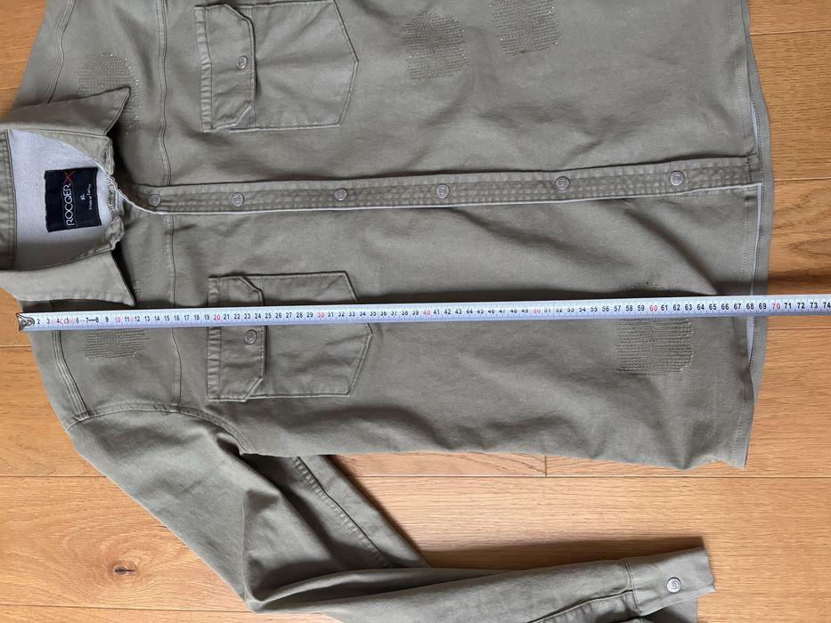 Koszula męska khaki z przetarciami