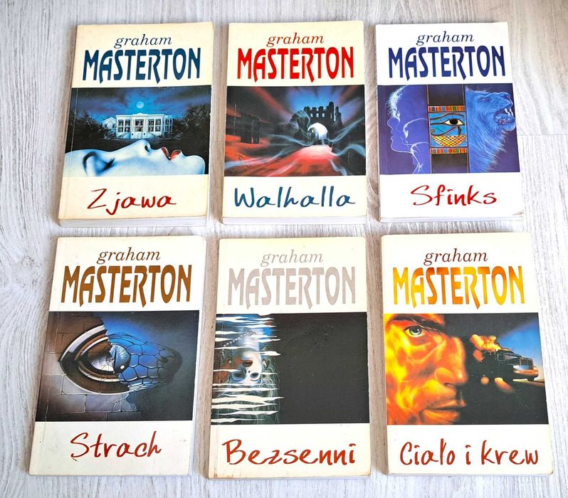 6x Graham Masterton Bezsenni + Strach + Ciało i krew + Sfinks + Walhalla + Zjawa  WYDAWNICTWO PRIMA