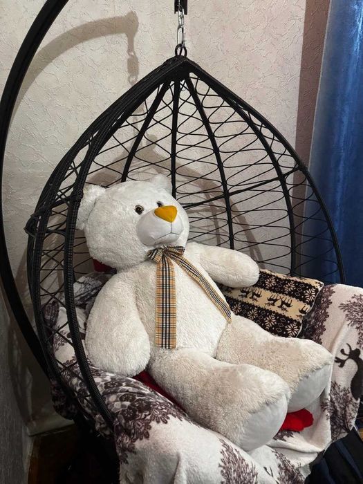 Великий плюшевий ведмедик, 1 м, білий