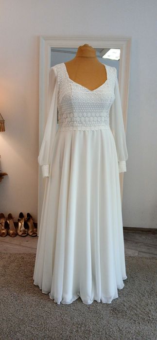 Suknia ślubna, koronka, boho, plus size