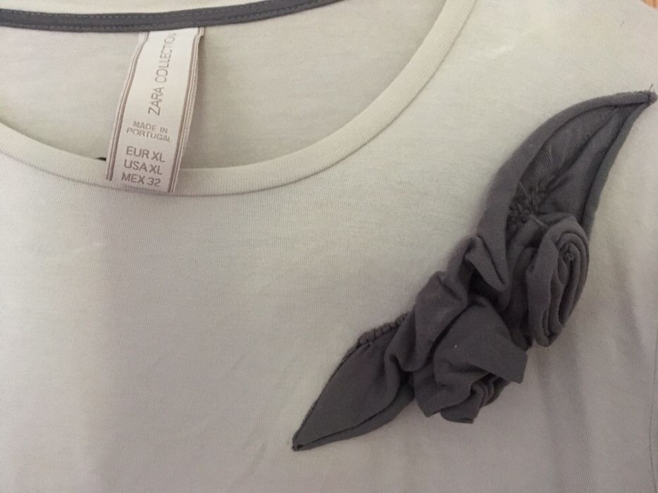 Top de malha de algodão Zara Collection/ dois tons de cinzento ( XL)64584748447745121