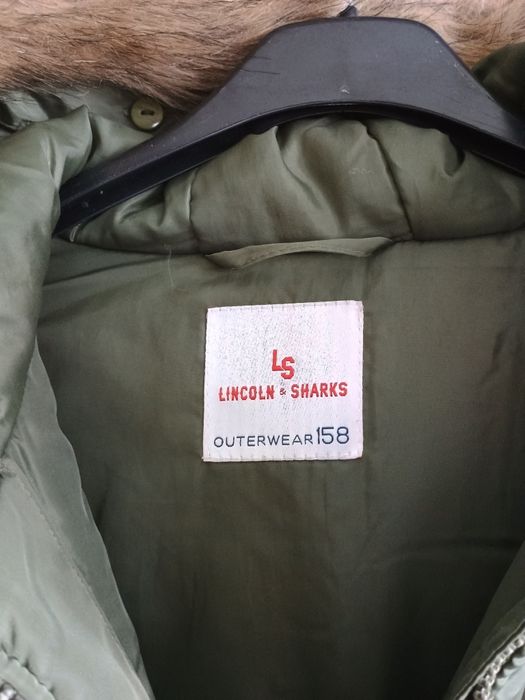 Zimowa Kurtka dziewczęca 158 zielona