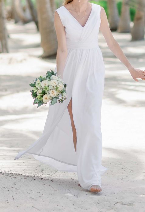 Suknia ślubna biała prosta skromna kulunove Molly r XS / 34