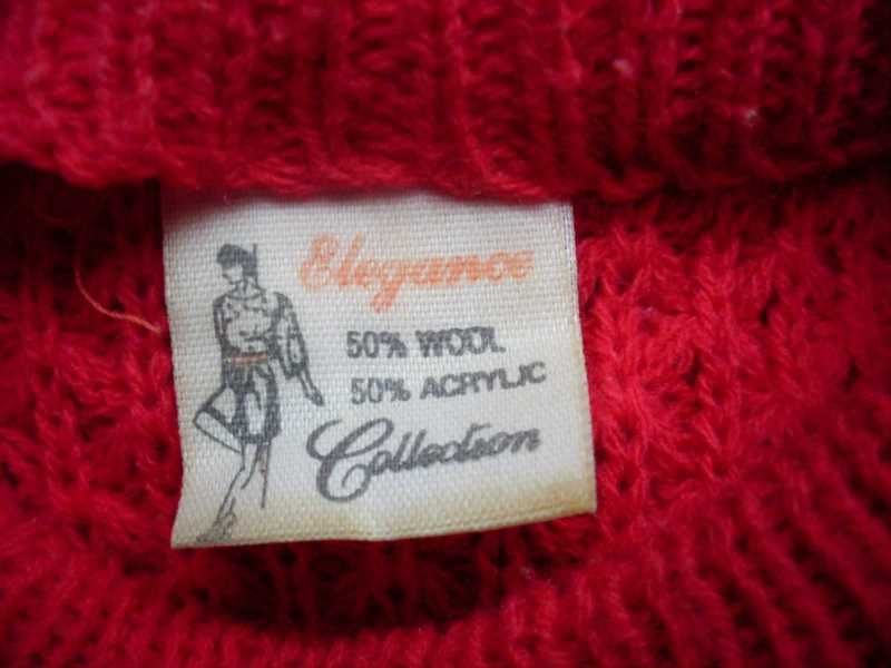 sweter duzy malinowy wool 44 46