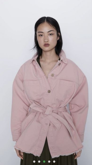 Джинсова куртка Zara тренч піджак пояс