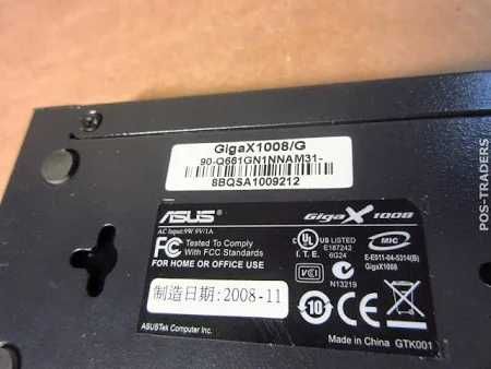 ASUS GigaX 1008/G 8x 10/100 RJ-45 GX 1008 NETWORK Switch EXCL PSU