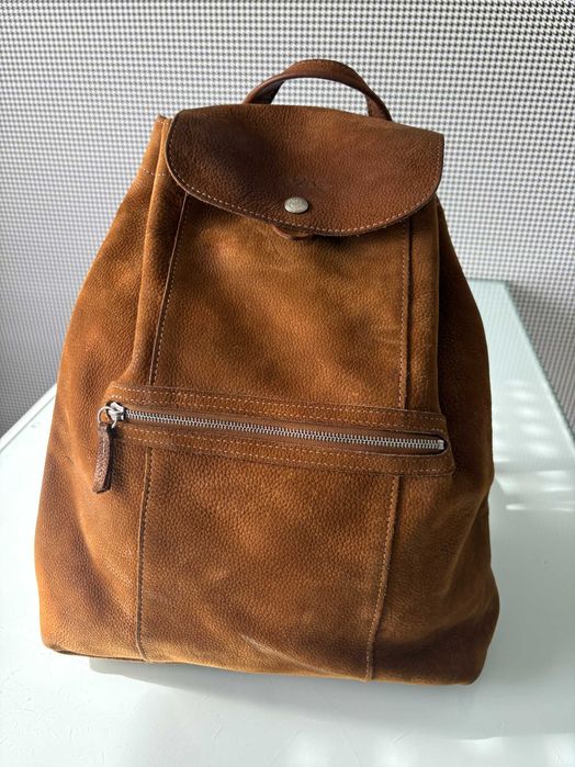 Mochila Longchamp camel autêntica