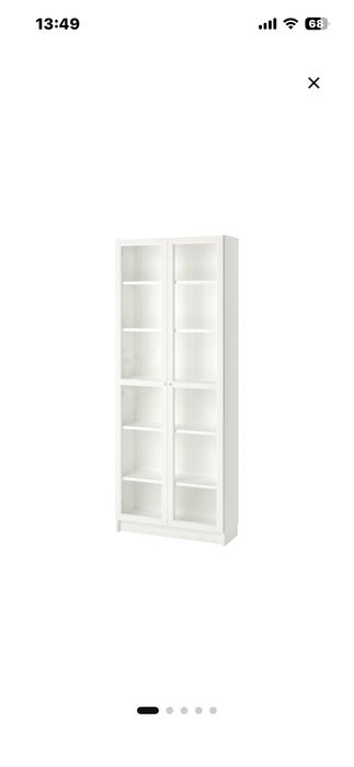 Estante Branca Portas Vidro Billy Oxberg IKEA