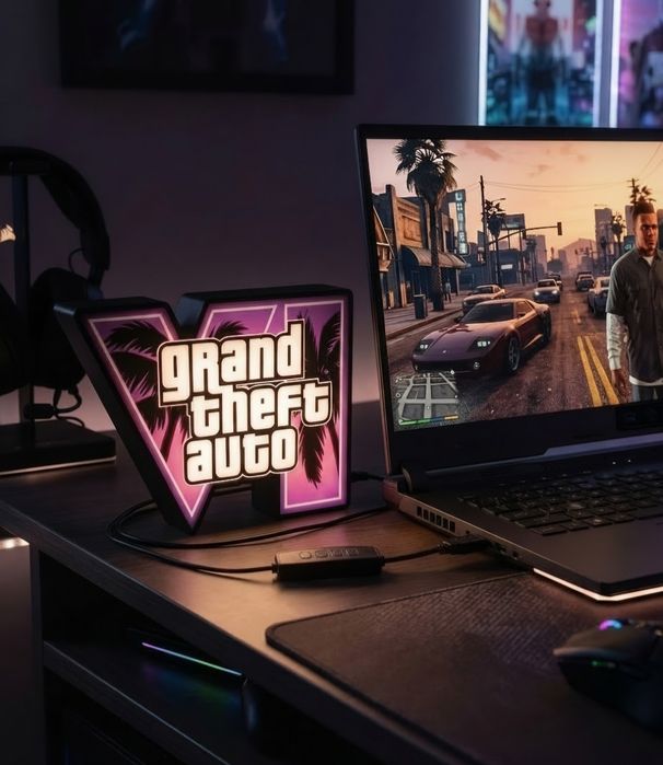 Lampka LED GTA 6 Grand Theft Auto VI Setup Gracza Druk 3D Prezent