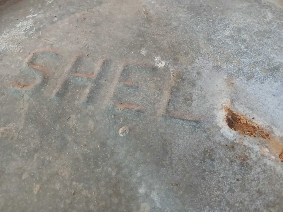 Antigo Bidão / Barril de metal - Combustível SHELL