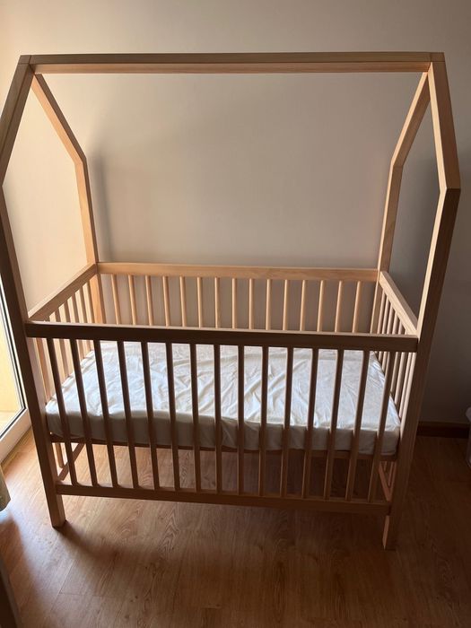 Berço Cabana em madeira + Colchão