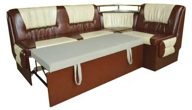 Большой кухонный уголок с полкой раскладной 130х200