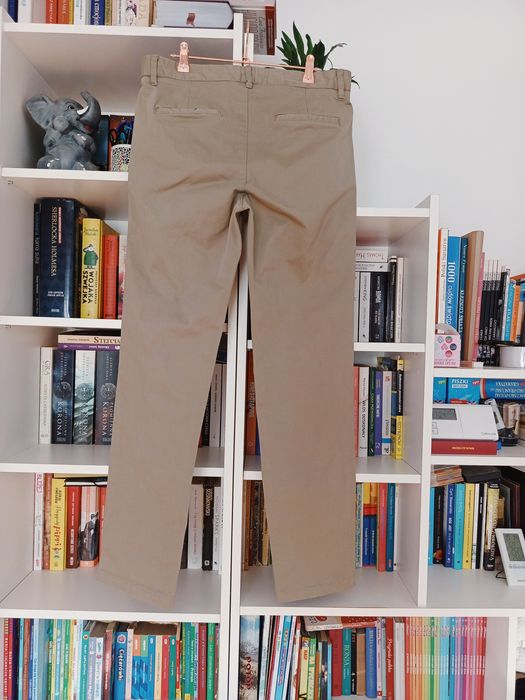 Spodnie chino, Next, W32, L31, popielaty brąz, 98% bawełna