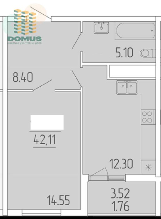 1-room apartment apartment by the address st. Tankistov (area 42,1 m²) - Atlanta.ua - photo 2