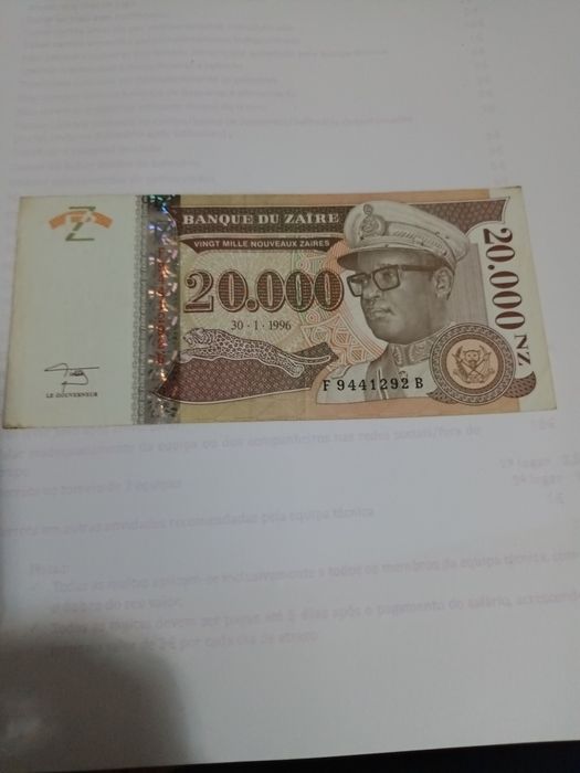 Notas do Zaire antigas