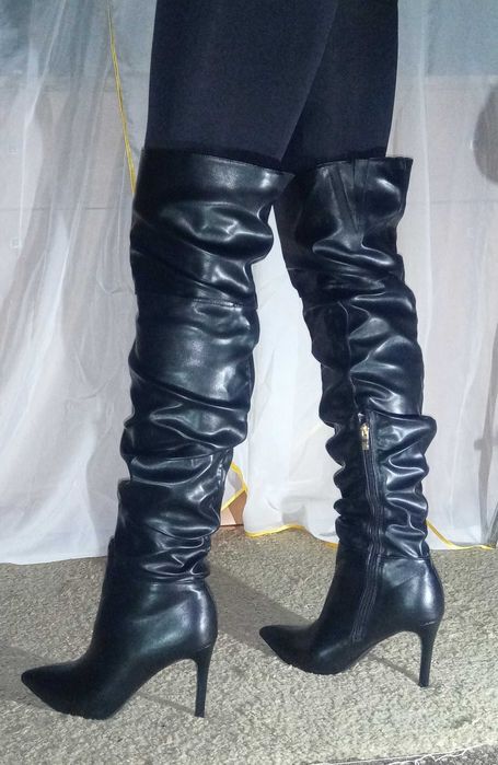 03 Muszkieterki Kozaki Szpilka r. 43 - 43,5 / Szpilka 11 cm Wide Fit