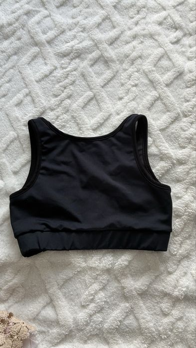Czarny stanik top sportowy z rozowymi wstawkami M/38