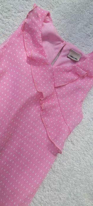 Sukienka dziewczęca 116 różowa letnia tiulowa na ramiączka elegancka