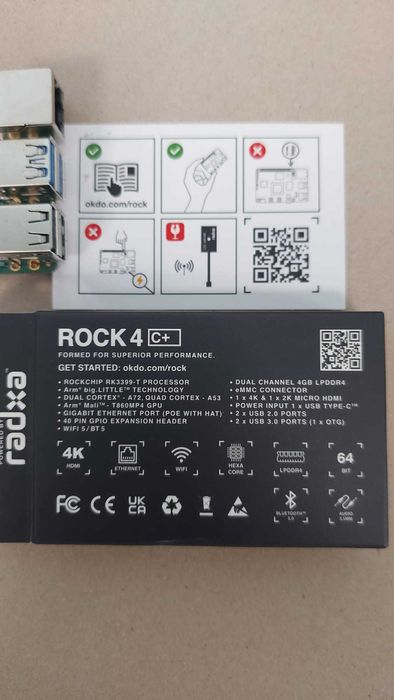 ROCK 4 Model C + 4Gb - Novo (equivalente ao raspberry pi 4 4Gb)