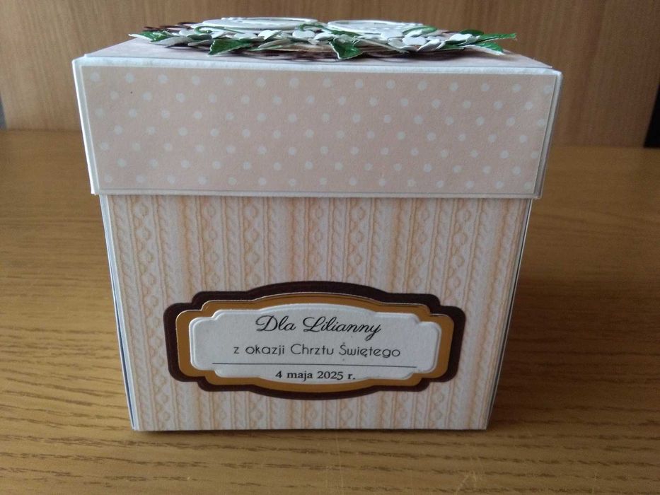 Kartka na Chrzest, chrzciny, exploding box, kartka eksplodująca