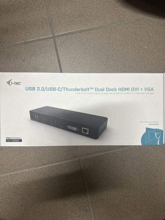 Stacja dokująca i-tec usb 3.0/usb-c/thunderbolt dual dock hdmi dvi vga