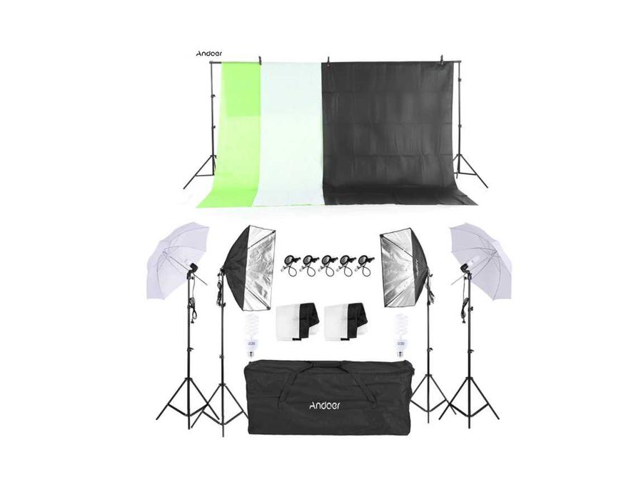 Photo and Video Studio Kit: Backdrops + Lights + Support Structure64740623721347120