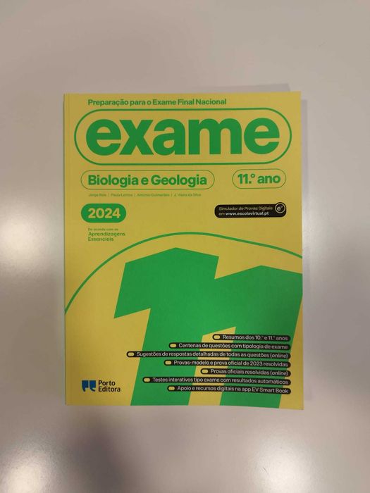 Livro preparação de exames Biologia e geologia 11º -Porto Editora 2024