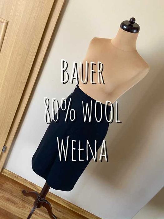 42 44 wool bauer welna midi do kolan spodnica basic capsule