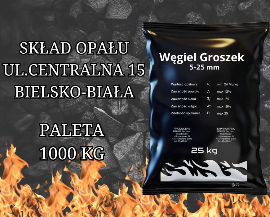 WĘGIEL GROSZEK 5-25 workowany 25 kg możliwa dostawa