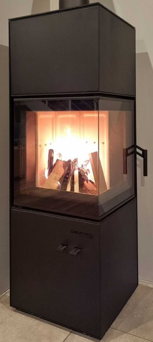 Kominek narożny wolnostojący Defro Home QUADROOM - montaż 8%.