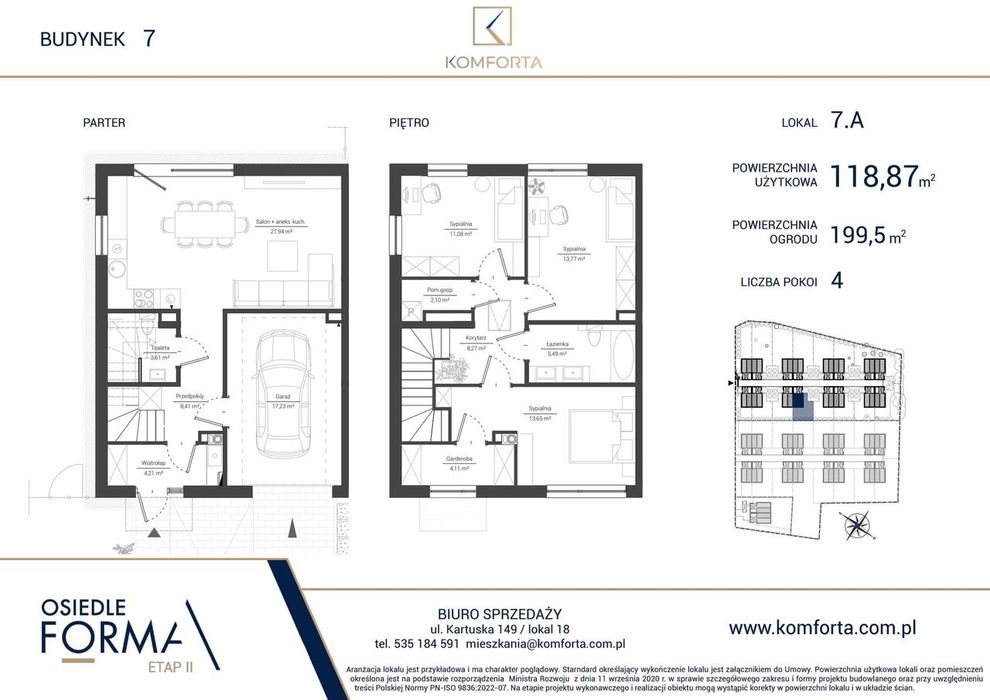 Smart dom: Ogród 199,5 m2, garaż, parking w cenie