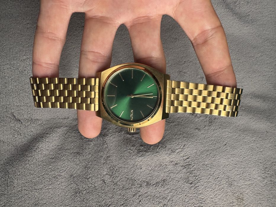 Relogio Nixon Time Teller Dourado/Verde