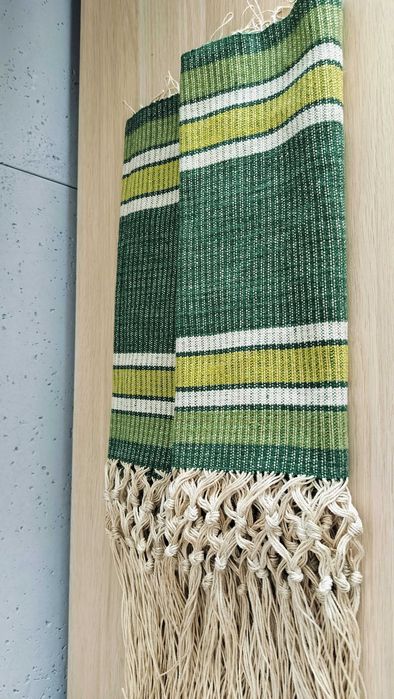 Firanka zazdrostka lniana skandynawskie cacko chwosty plecione 110x59