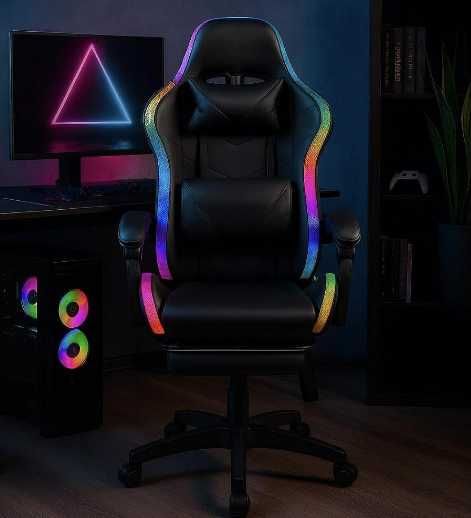 Крісло геймерське Gamery професійне з массажером та підставкою для ніг Офісне крісло