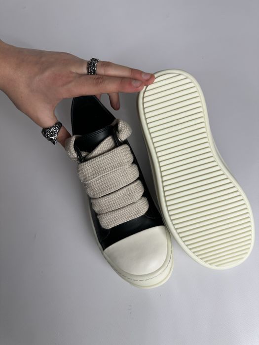Rick Owens leather ramones jumbo lace laces кожаные opium archive 38