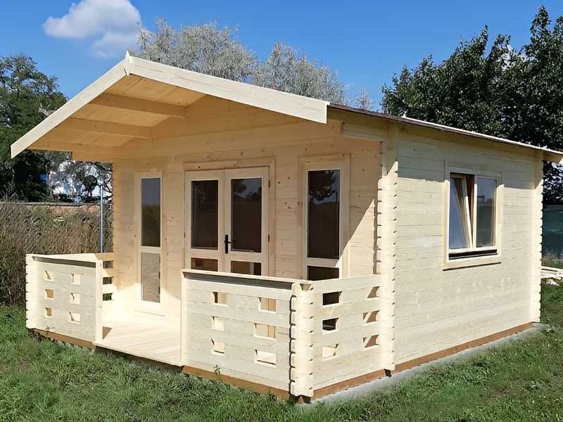 DOMEK ANIA Letniskowy 5x5,9m BAL 44mm z Tarasem PROJEKT NA WYMIAR