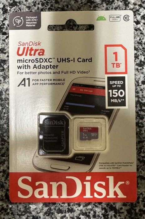 Карта памяти SanDisk 1TB Ultra microSDXC UHS-I +Адаптер 150MB/s