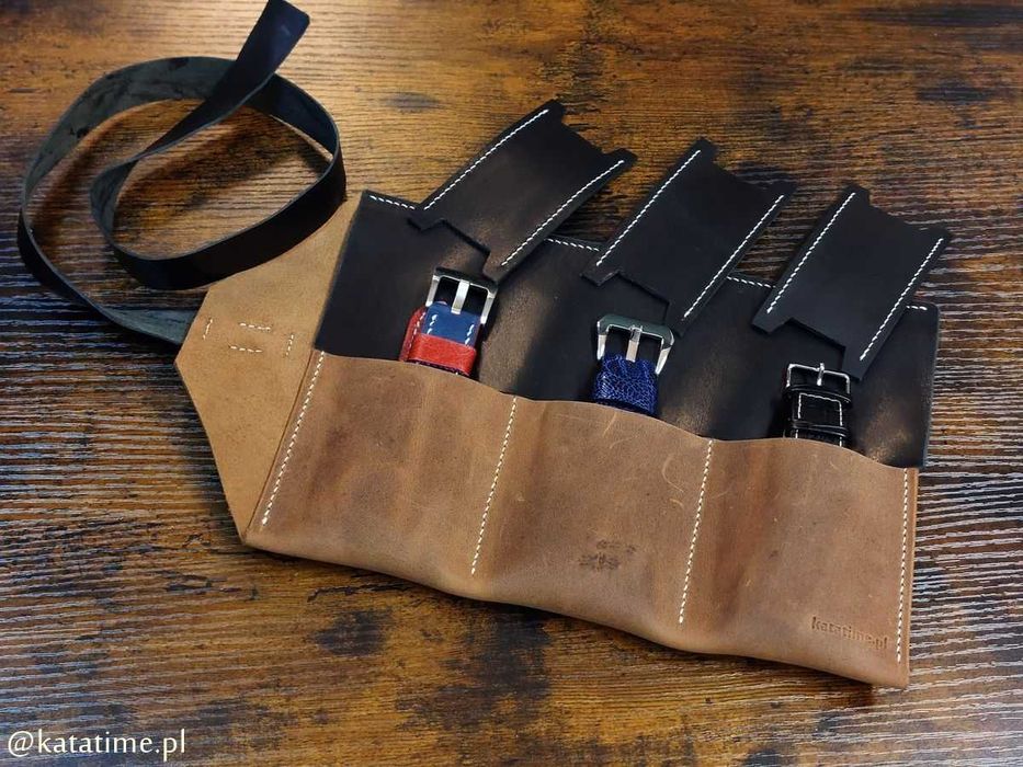 ETUI podróżne roller bag na 3 zegarki naturalna skóra IDEALNY PREZENT