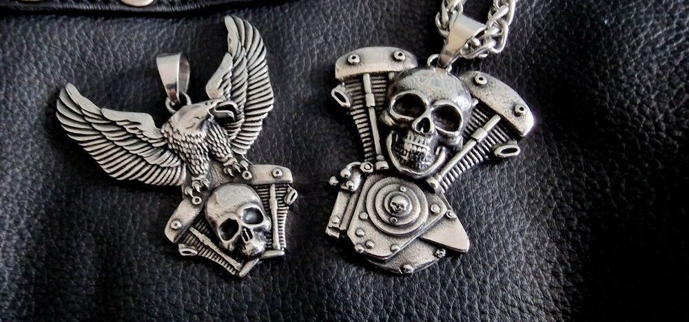 Wisiorek zawieszka brelok czaszka orzeł Harley chopper motocyklowa HD