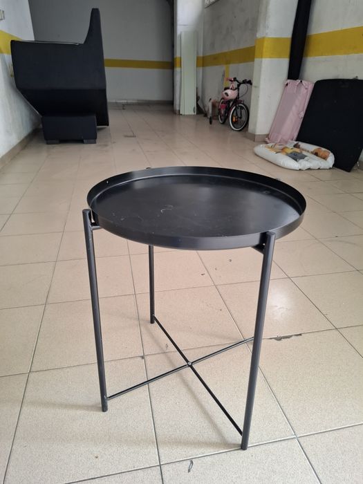 Mesa-tabuleiro, preto, 45x53cm modelo GLADOM