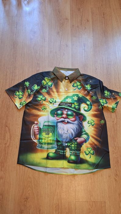 Piękna koszula irlandzka, St. Patricks, hawajska, hipisowska,vintage, woodstock, flower power. Rozmiar XXL/XL