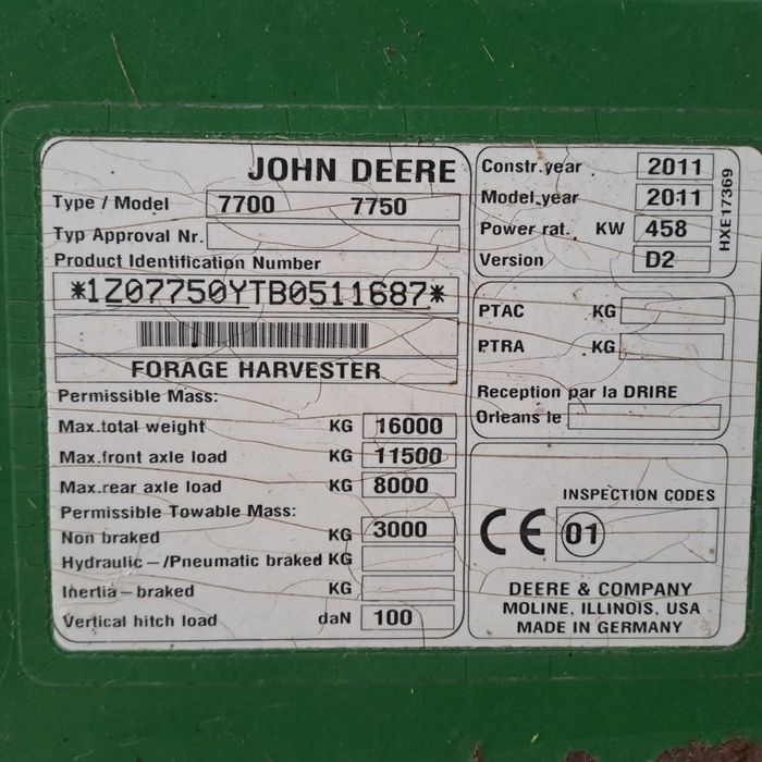 Sieczkarnia john deere 7750i