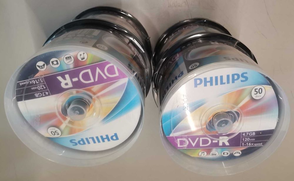 Lote de 50 DVD-R Philips + TDK (Novos em caixa)