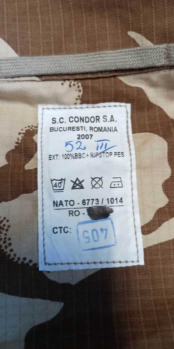 Kurtka Smock Armia Rumunia M2002 Desert DPM Ripstop r.6773/1014 52/III klatka 134 Nowa Irak / Afganistan