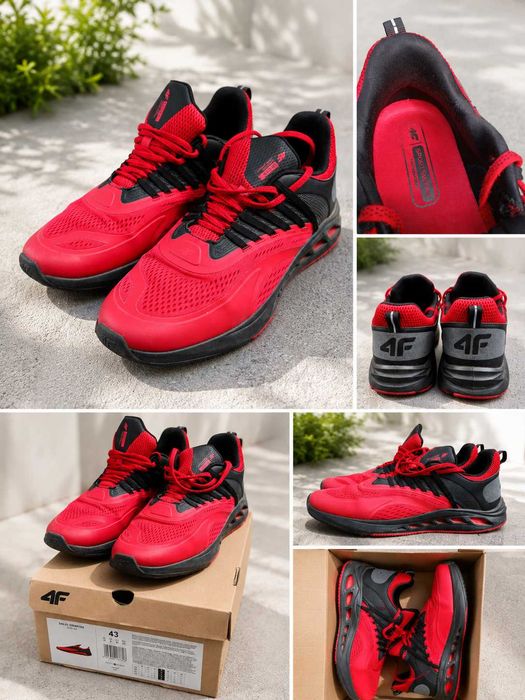 Buty sportowe 4F męskie czerwono-czarne r. 43 – bardzo dobry stan
